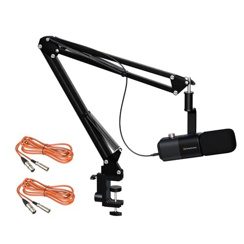 NearStream AM20X USB/XLR Condenser Microphone with Boom Arm,Podcast Mic with Noise Canceling/Gain Control/Sound Monitor/Mute Button,Desktop Microphone for PC/Audio Mixer/PS4/PS5,for Stream/Game/Record