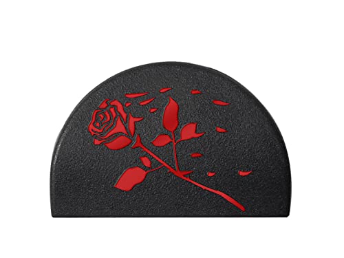 NDZ Performance JP1 Grip Plug for Glock 17 19 21 22 23 24 31 32 34 35 38 Gen 1-3 in 9mm .40 .357 10mm .45 ACP Color Filled Laser Engraved in Red - Rose Swoosh Petals