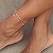 Pearl Anklet Bracelets for Women Waterproof - Gold Anklets for Women Adjustable Layered Cuban Link Chain Anklets Dainty Jewelry