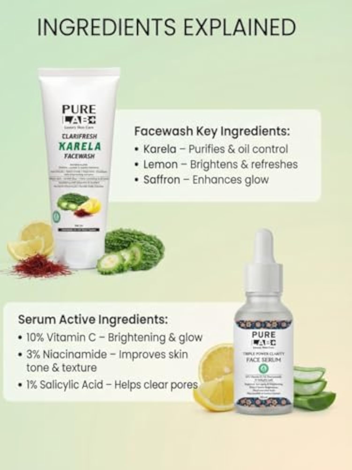 + Clarifresh Karela Face Wash & Triple Power Clarity Serum