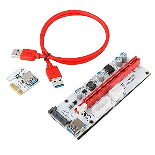 Xsentuals PCI-E Graphics Card 008s VER008S 3 In 1 Molex 4Pin SATA 6PIN PCIE PCI-E PCI Express Adapter 1X 16X USB 3.0 Extender Mining Miner-image-30