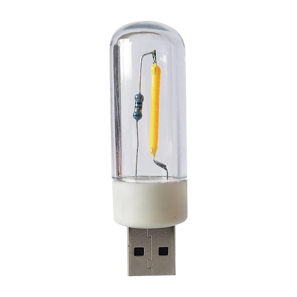Fengyan Żarówki Domowe, Opakowanie 50 sztuk, żarówka LED z żarnikiem USB 5V, lampka nocna do laptopa/telefonu komórkowego(Warm white)