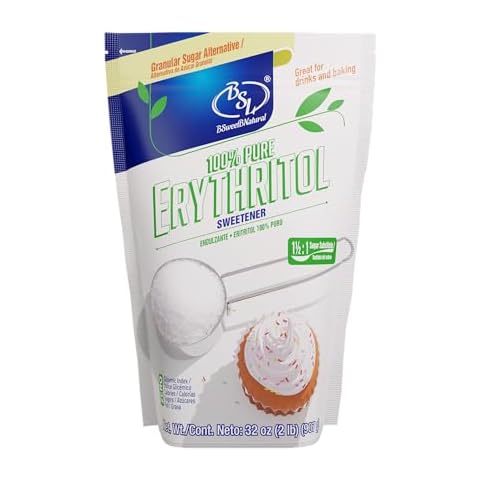 100% Pure Erythritol Sweetener Granular 2 Pounds - 1½ :1 Sugar Substitute, Keto & Vegan Friendly, 0 Calories, Non GMO, No After Taste, All Natural Sweetener for Drinks & Baking Cover