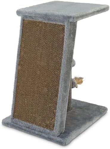 Miniatura 2 de EveryYay Poste rascador elevado para gatos con cartón corrugado recargable, 16 pulgadas de largo x 13.5 pulgadas de ancho x 20.75 pulgadas de alto