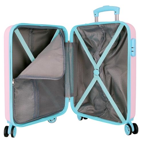 Valise cabine Roll Road Happy Pets 55cm en ABS rigide multicolore