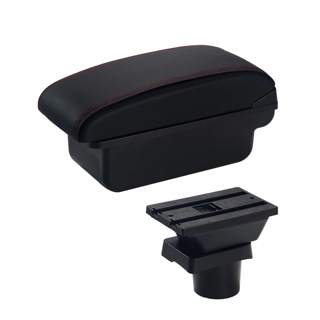 Toiumops Armrest for VW UP, Car Armrest Box Center Console Store Box(A1 Red Line No USB)