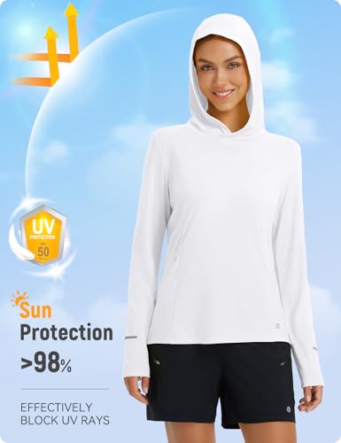 baleaf Women's Sun Shirts UPF 50+ Hoodie Long Sleeve Spf UV Shirt Lightweight Quick Dry Hiking Zip Pocket2