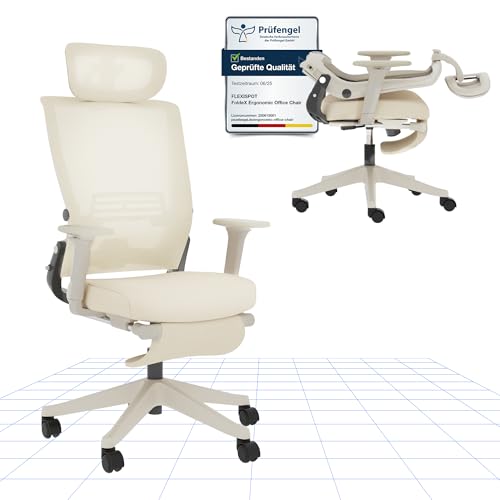 FLEXISPOT Foldex Silla de Oficina Ergonómica, Plegable con Apoyo Lumbar, Reposabrazos Regulables en...