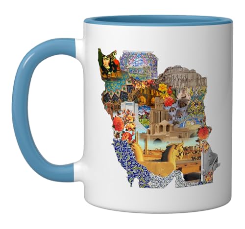 Taza de cerámica con mapa Persia 11 onzas miniatura 1