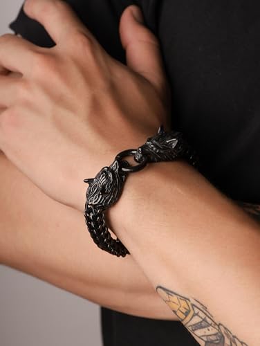 Pulsera de acero inoxidable malla eslabón estilo gótico miniatura 7