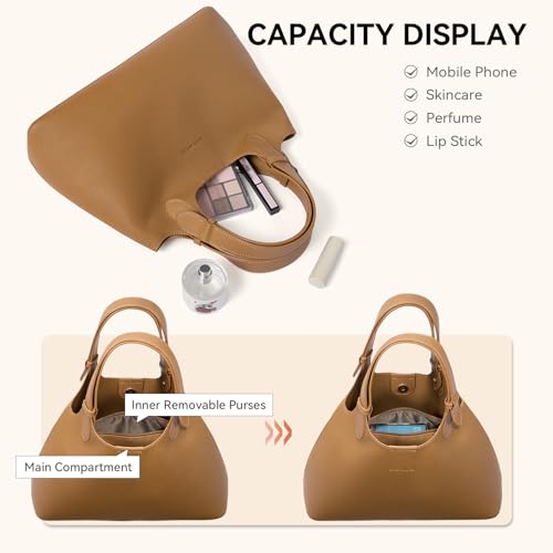 Image of BOSTANTEN Satchel Purses for Women Trendy Slouchy Bags Vegan Leather Shoulder Bag Designer Purses with Adjustable Strap