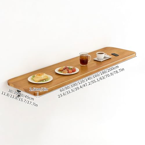 Table pliante murale rabattable en bois massif moderne de 180x35cm - 3