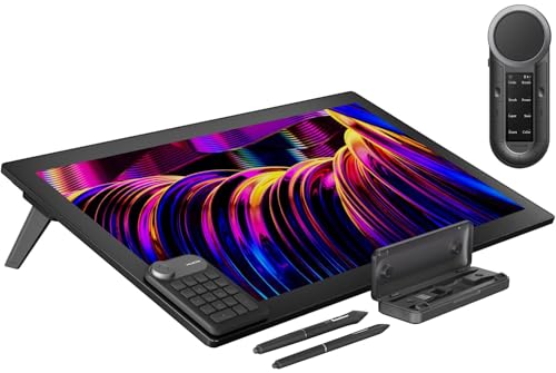 Tableta digitalizadora HUION KAMVAS Pro 27 4K UHD con pantalla y teclado remoto Keydial para artistas miniatura 1