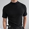 Mens T Shirt with Logo - Short Sleeve Crew Neck Soft Fitted Tees S - 4XL Fresh Classic Basic Tshirts Black #1
