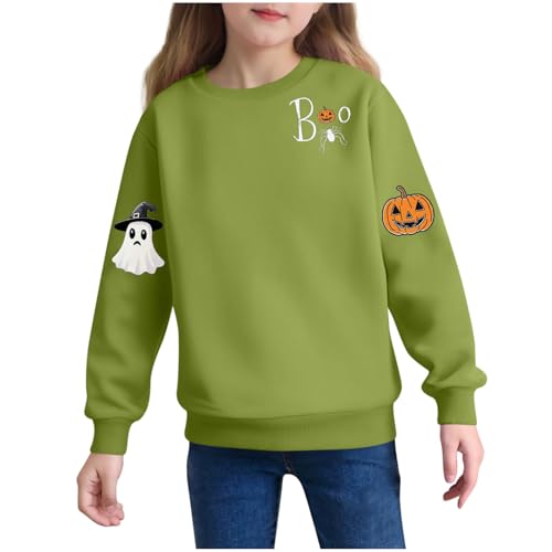 Halloween Sweatshirt for Girls Boys Ghost Pumpkin Spooky Season Sweatera Crewneck Long Sleeve Fall Kids Pullover Tops