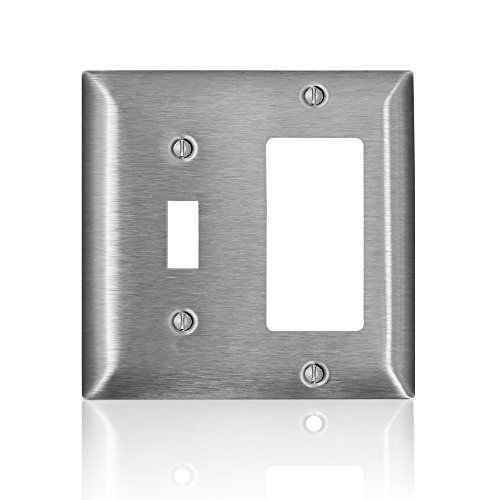 Placa de pared Leviton SL126 de acero inoxidable anti roturas y arañazos