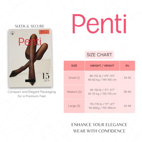PENTI Tulle Women's Pantyhose | 15 Den Fine Mesh Sheer Tights with Fishnet Style | Comfort & Durable, Black3