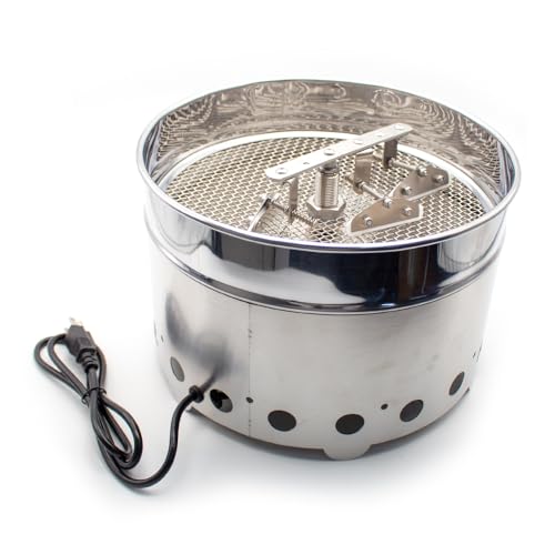 LeTkingok 110V Household Small Coffee Bean Cooling Machine High Suction Stainless Steel Cooler Cooling Plate with Filter 94W 15RPM