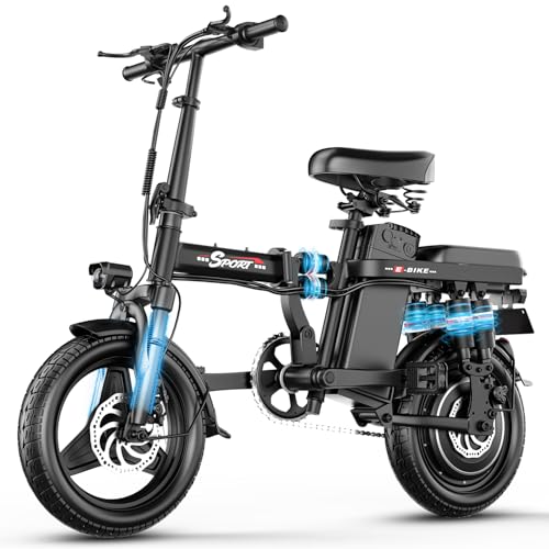 AZHAR Foldable Electric Bike for Adults Teens, 1200W Peak Motor,