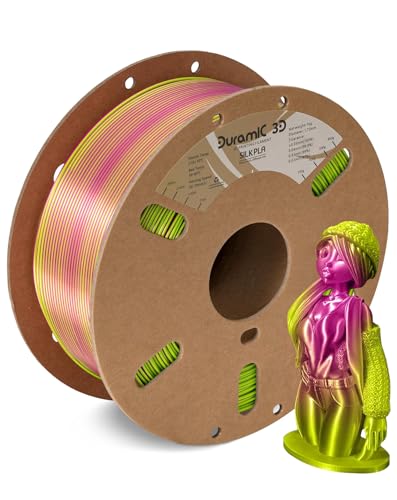 Image of DURAMIC 3D PLA Filament 1.75mm 1kg Spool, Jam-Free High Stifness 3D Printing Filament with Cardboard Spool, No-Tangling No-Clogging Dimensional Accuracy 99% + /- 0.03 mm Silk Magenta Neon Green 1 Pack