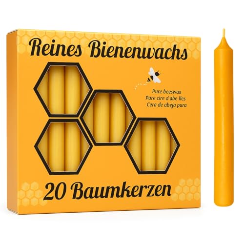 Figura Santa® 20er Set Baumkerzen 100% Bienenwachs-Kerzen als...