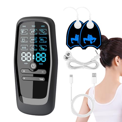Masajeador cervical eléctrico, dispositivo eléctrico de masaje de tejido profundo con 9 modos y 30 intensidades, herramienta portátil de del cuello para viajes, viajes de negocios, alivia la