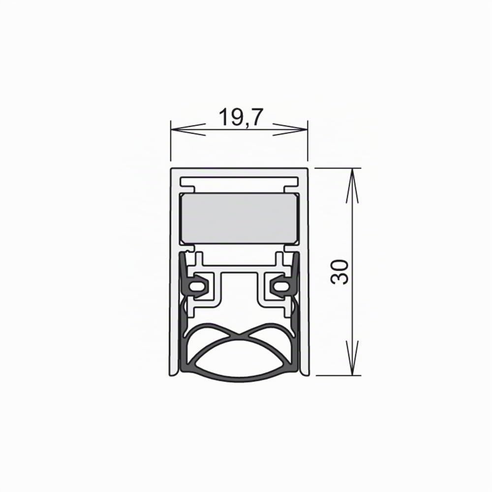 athmer 1-290-1085 Türdichtung Schall-Ex Ultra WS Nr. 1-290 Ausl.2-s.L.1083mm Alu. silberf