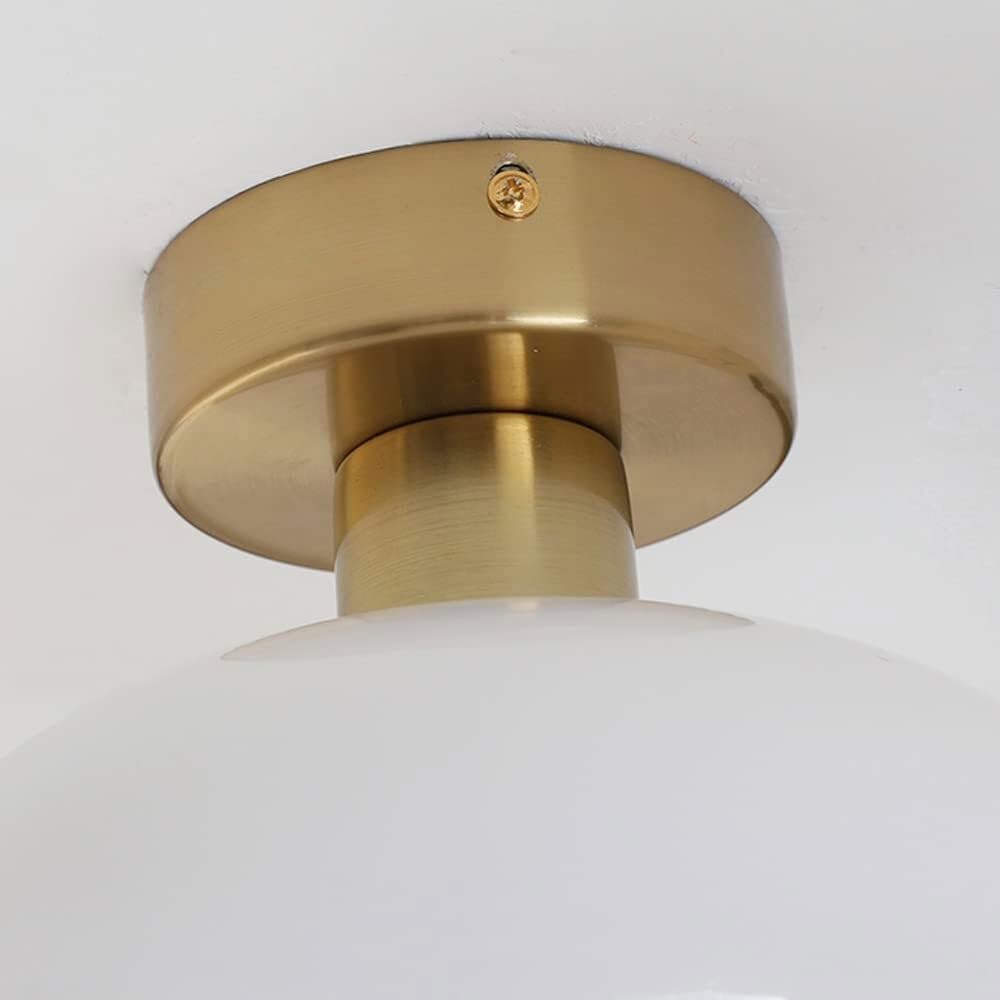 Moderne Mini-Deckenleuchte mit 1 Licht, für den Innenbereich, Glasschirm für Badezimmer, Balkon und Eingangsbereich (Bronze)