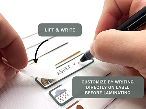 Riverwalk Original Boho Rainbow Design - Baby Bottle Labels For Daycare, Preschool, School Supplies - Waterproof Write-On Name Labels For Kids - Daycare Labels - All Purpose Labels - Pack Of 32 #TOP2