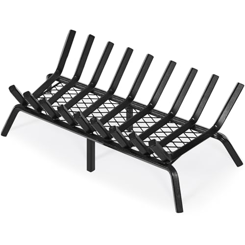 Good GAIN Fireplace Grate 30in Heavy Duty w/Ember Retainer,Fire Log Holder