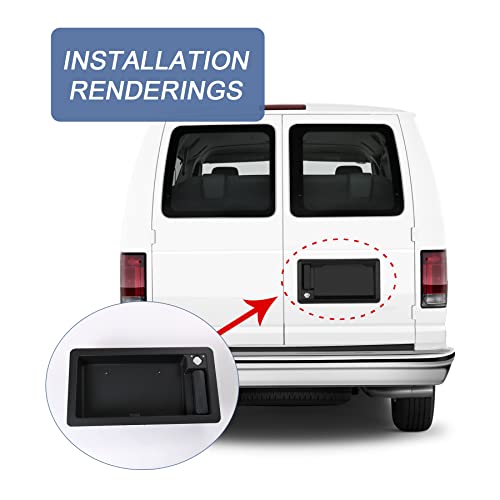 Jdmspeed New Rear Cargo Door Handle & License Plate Tag Bracket Replacement For Ford Van E150 E250 E350 #TOP3