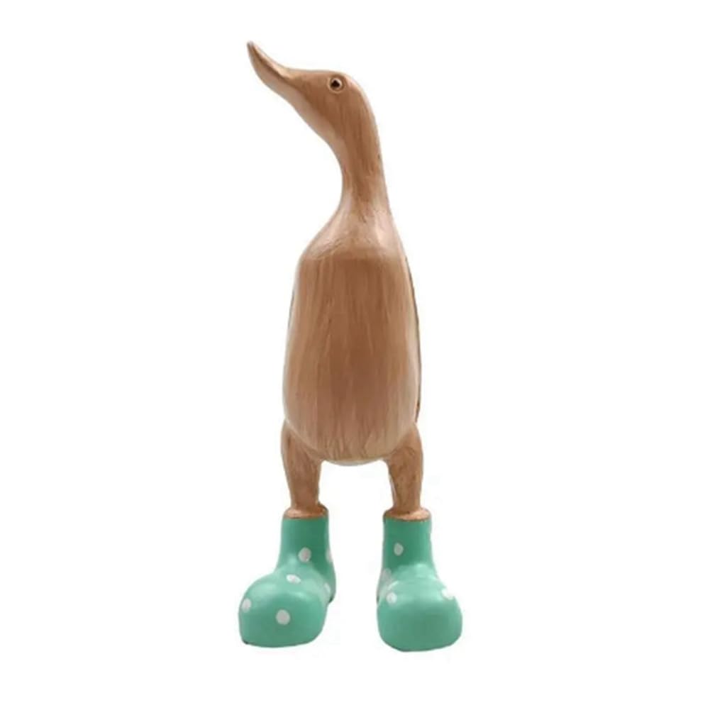 CTRLZS Resin Duck Statue Garden Sculpture Cute Cartoon Ducks Wearing Spotted Wellies Boot Good Luck Figurine Easy to Use