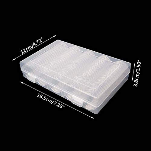 100 cápsulas para monedas con caja organizadora transparente miniatura 5