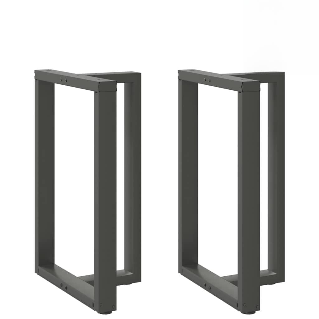Pieds de table de bar mange-debout en T anthracite 60x35cm pour meuble industriel