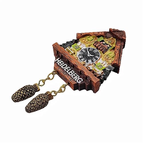 Imán decorativo de reloj de cuco Heidelberg Alemania miniatura 5