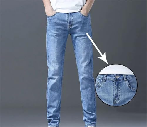 Men's Four Season Narrow Leg Jeans Business Stretch Fabric Straight Ankle Length Pants4