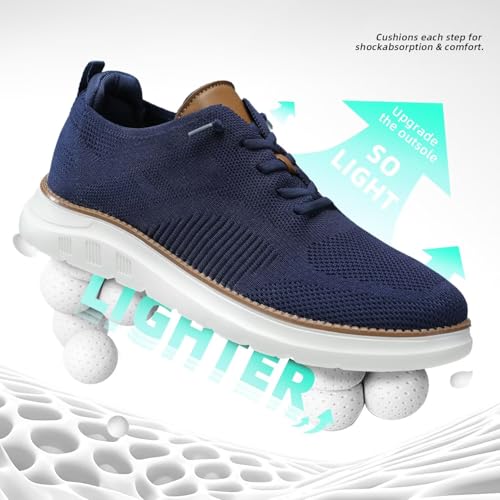 Image of Mens Oxfords Casual Fashion Slip on Shoes Dress Business Sneakers Mesh Work Comfortable Lightweight Soft Sole