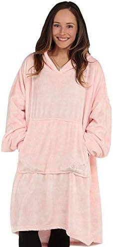THE COMFY Dream | Oversized Light Microfiber Wearable Blanket, Seen on Shark Tank, One Size Fits All, (Heather Pink)