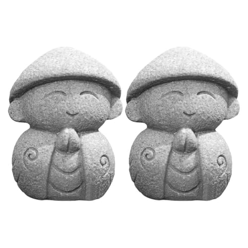 Cabilock Japanese Buddha Sculpture Miniature Bonsai Ornaments Fish Tank Decoration Zen Garden Statue for Home Desk Moss Landscaping Cute Small Buddha Figurine 1.4 Inch