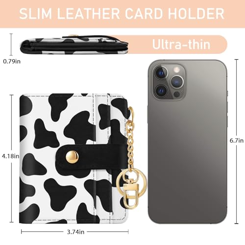 Image of Jogjam Rfid Women Wallet, Small Slim Thin Credit Card Wallet, PU Leather Bifold Cash Zipper Coin Pocket ID Window, for Female Ladies Teen Girls Girly Gifts, Cow Print, Modern