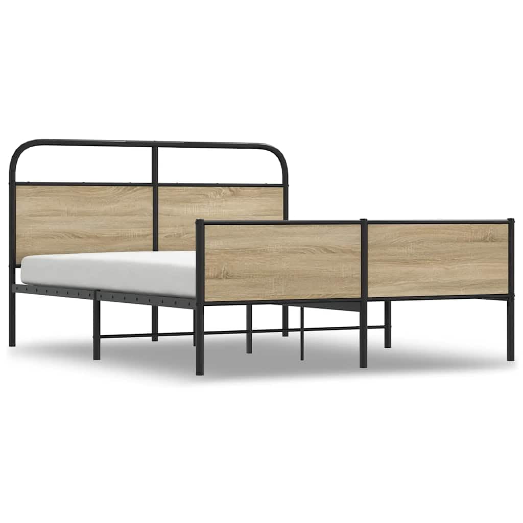 Metallo rovere fumo letto matrimoniale design robusto 180x200 cm