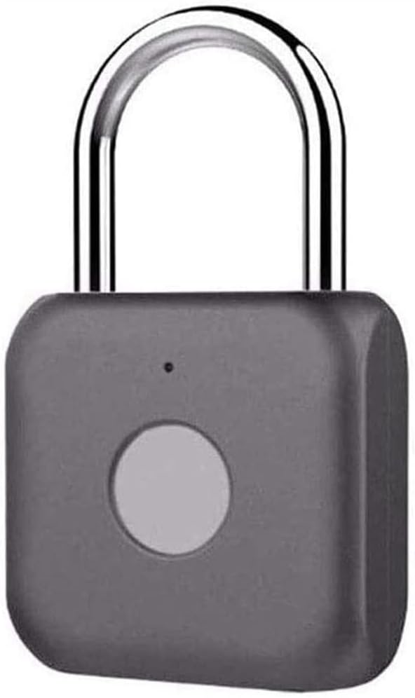 Fingerprint Padlock, Smart Padlock, Waterproof, USB Rechargeable, Biometric Lock with Keyless for Lockers, Office, Gym, Factory, Garage, Cabinet, Black