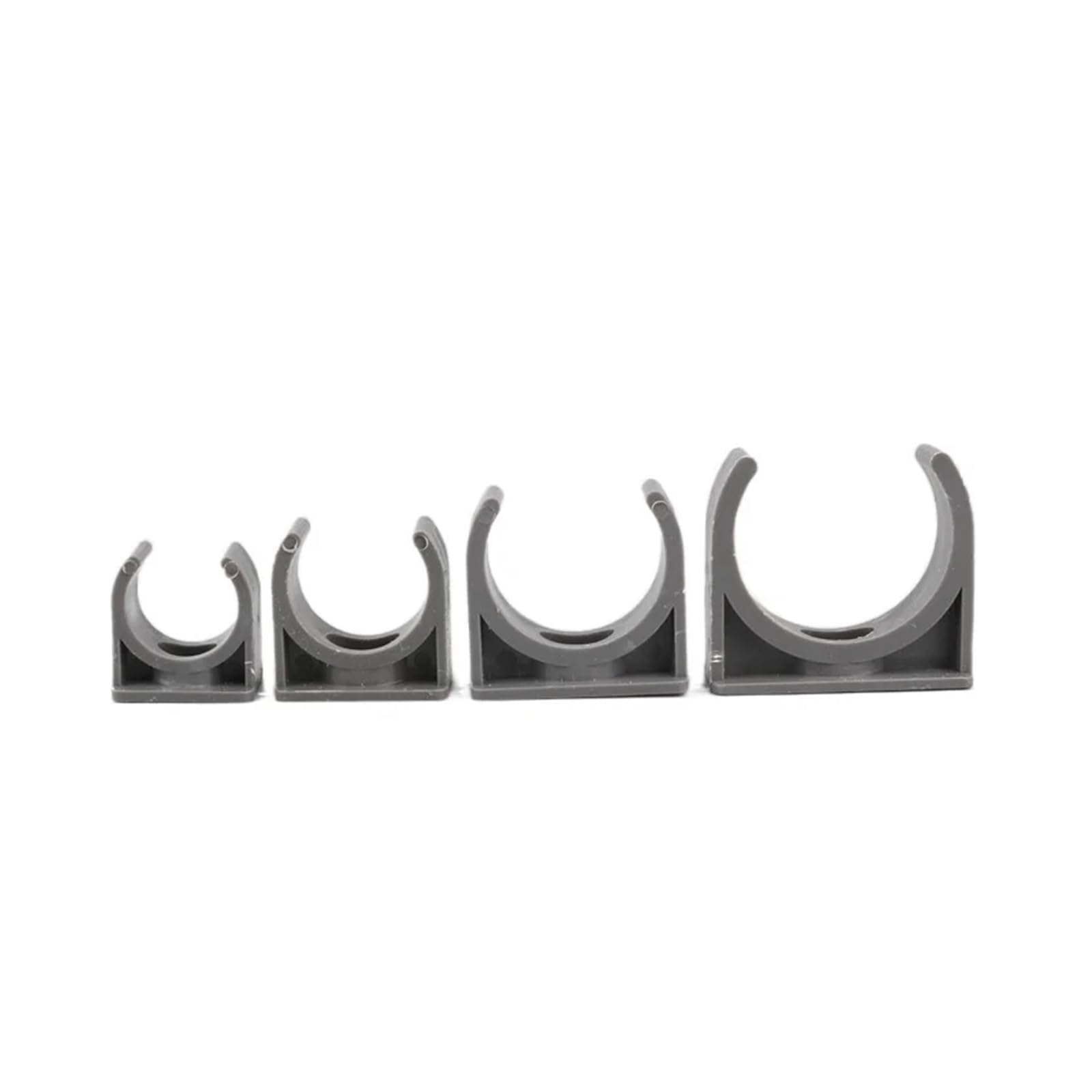 Zaciski rurowe, Zaciski rurowe PCV w kształcie litery U, zestaw 10 sztuk, szare, 20-75 mm(50mm)