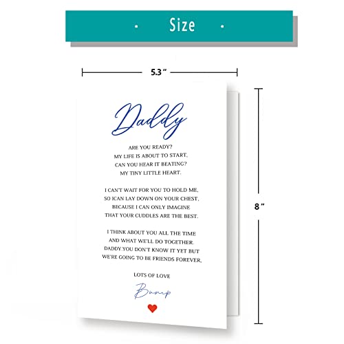 Cute Daddy To Be Poem Card From Bump, Happy First Father's Day Card Gifts For Husband, Lovely Daddy Poem Pregnancy Announcement Card For Dad #TOP1