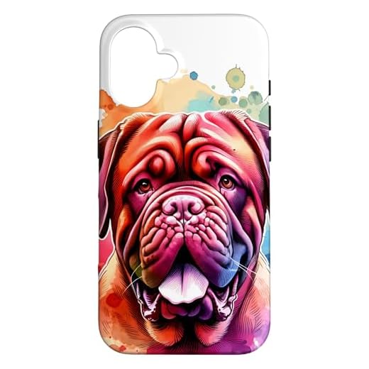 Dogue de Bordeaux Mastiff of Bordeaux Dog Watercolor Artwork Case for iPhone 16