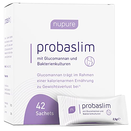 Nupure probaslim - Mit Glucomannan zur Gewichtsreduktion plus Milchsäurebakterien & Grüner Tee Extrakt (1 Packung (14 Tage)) Cover