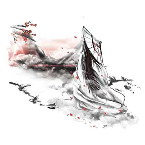 TAORANJU Calcomanías de Pared Adhesivo Pared Decorativo, Estilo Chino, Decoración de Pared de Belleza junto al Lago, Calcomanías de Vinilo Extraíbles para Dormitorio, Sala de Estar, Sofá, Fondo de TV