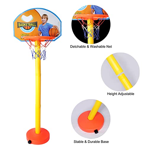 Image of Prime Adjustable Basket Ball Kit with Hanging Board Stand Toy for Kids Play Toy and Return Birthday Gift Item Pack of 1 (M1 Multi Color)