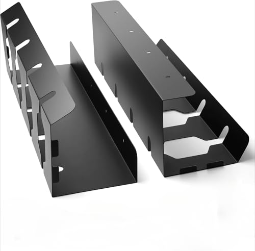 2個セットケーブルトレー ワイヤーデスク下 ケーブル配線トレー 長さ ケーブル 収納 デスク配線整理 ケーブル整理 取付簡単 完全隠す (Black)