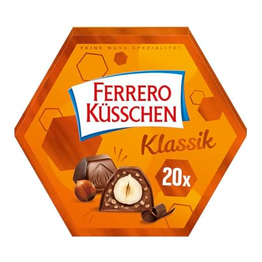Ferrero Küsschen Klassik – Knackig geröstete Haselnuss umhüllt von feiner Schokolade – Pralinen zu Ostern – Ostergeschenk – 1 Packung à 20 Einzelpralinen